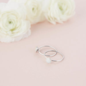 Anillo con Piedra Circular de Leche Materna
